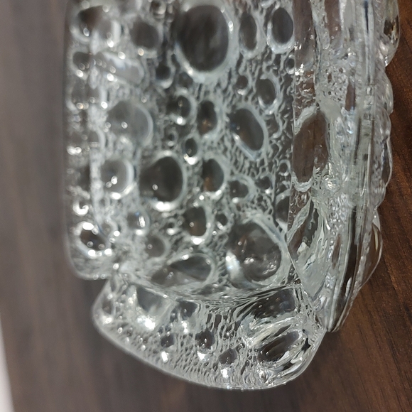 Ash Tray Blenko Clear Bubble Art Glass Candle Holders Set 2 - Picture 4 of 9